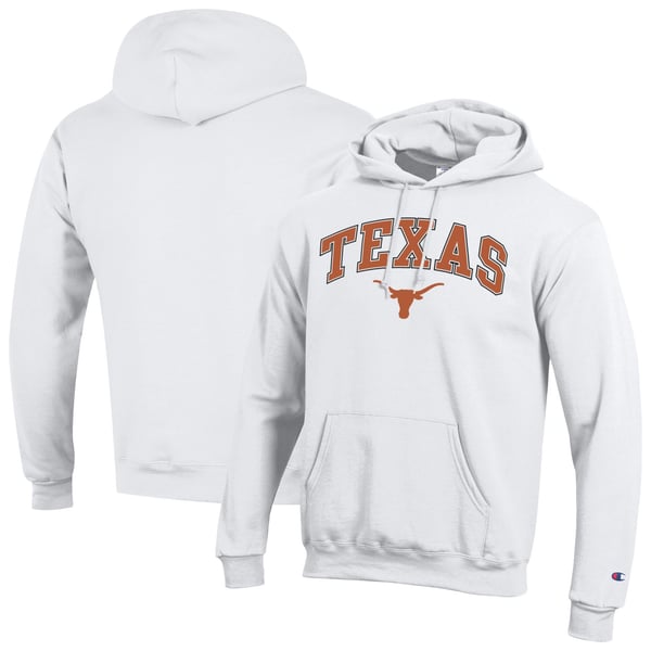 Men’s Champion White Texas Longhorns Arch Over Logo Pullover Hoodie
